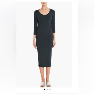 Michael Stars Ruched Midi Dress in Black size Small